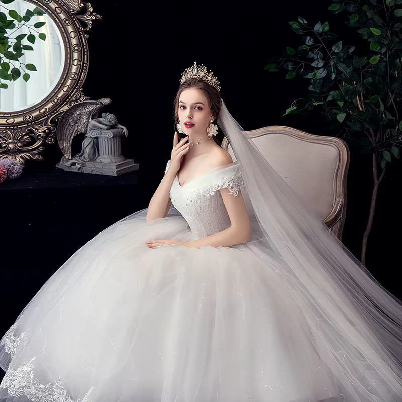 Robe de Mariée en Dentelle Sexy et Élégante pour Patients, Col Bateau, Personnalisé, Grande Taille, 
