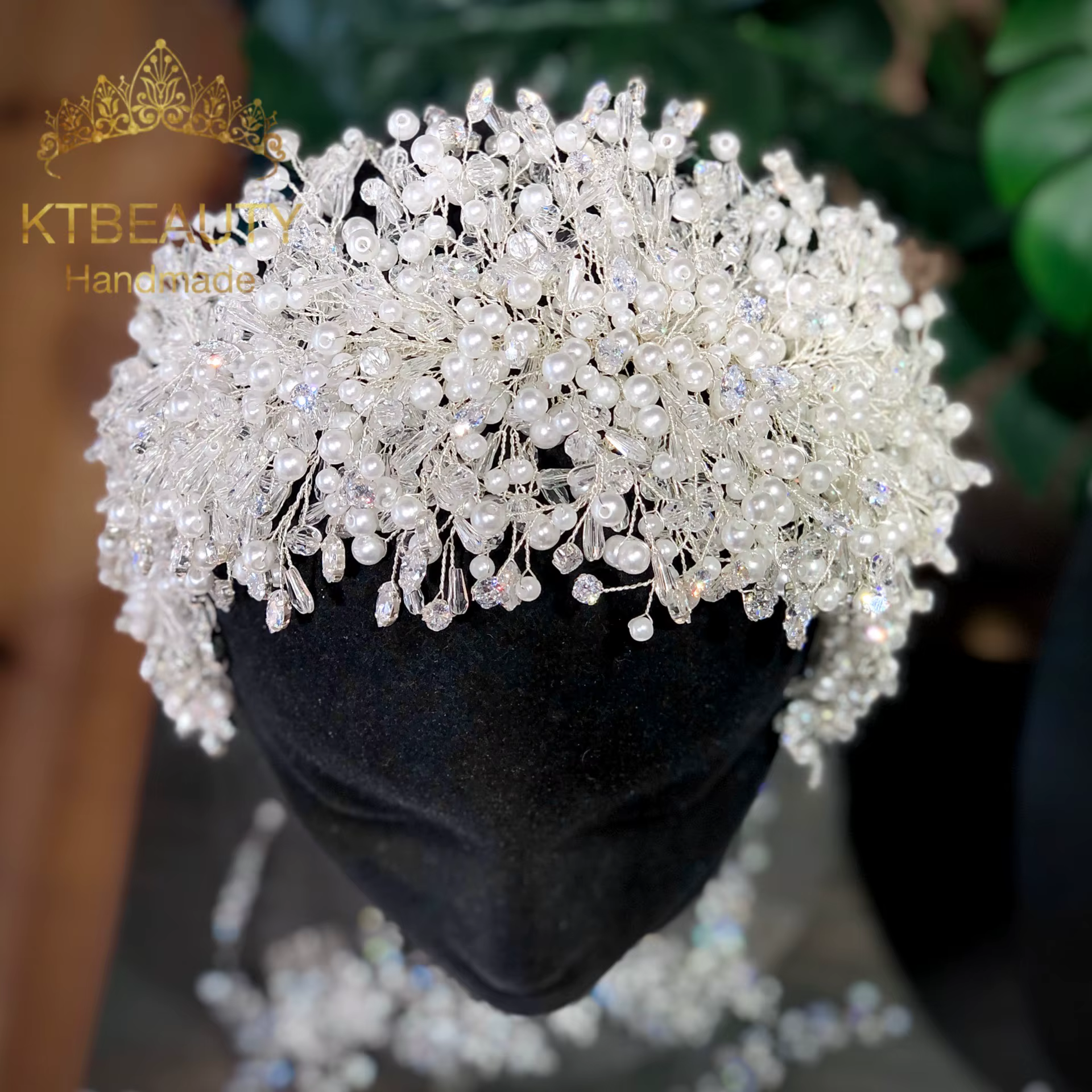Nouveau strass grand large diadème Zircon pierres perles Flexible diadème Royal mariée mariage Dress