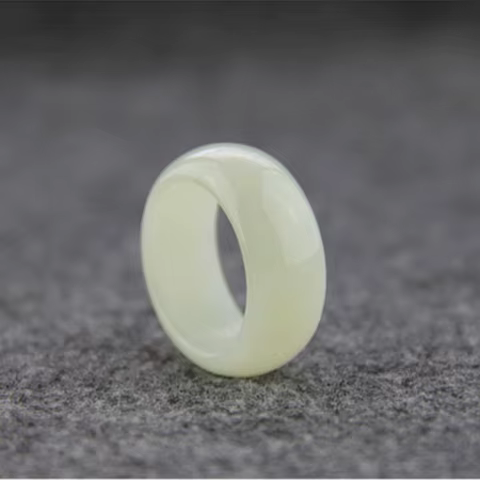 Bague de Mariage en Pierre Naturelle Blanche pour Homme et Femme, Bijoux Fins, XSilk, Iang, Hetian, 