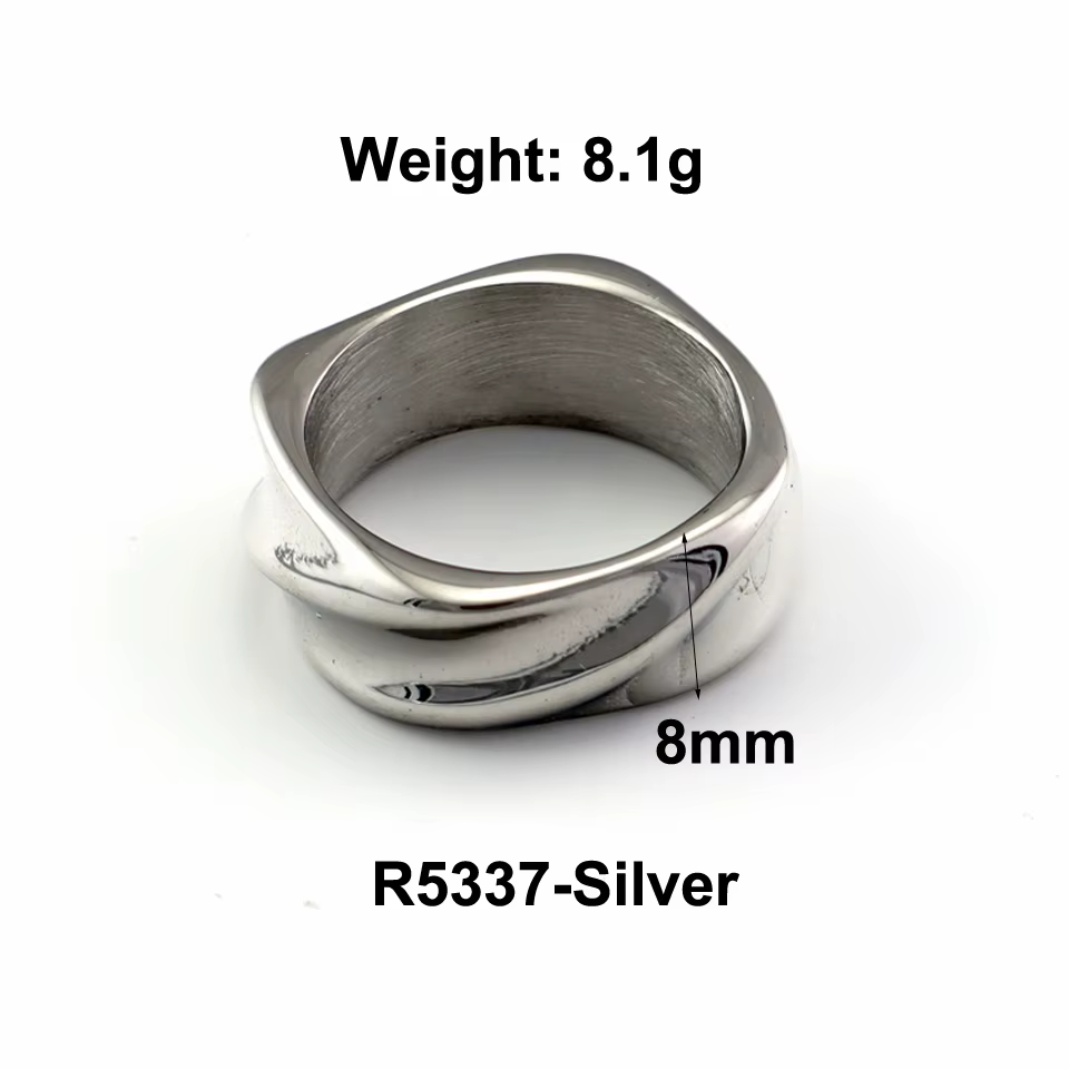 Bague en perles géométriques lourdes en acier inoxydable pour femmes, nouveau Design, bijoux à la mo