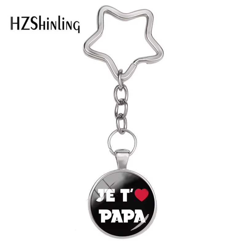 Porte-clés Je t'aime Papa Star pour hommes, porte-clés Super Papa I Love Dad, porte-clés pour papa, 