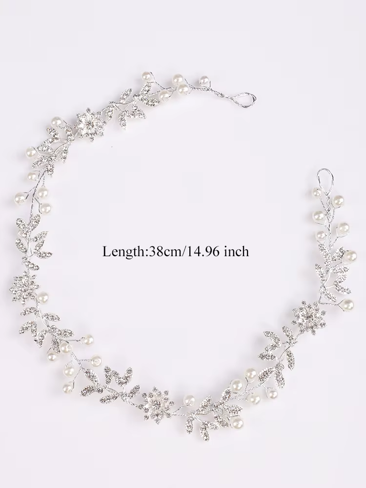 Couvre-chef de mariée strass fleur diadème de mariée bandeaux perle bijoux de cheveux accessoires de