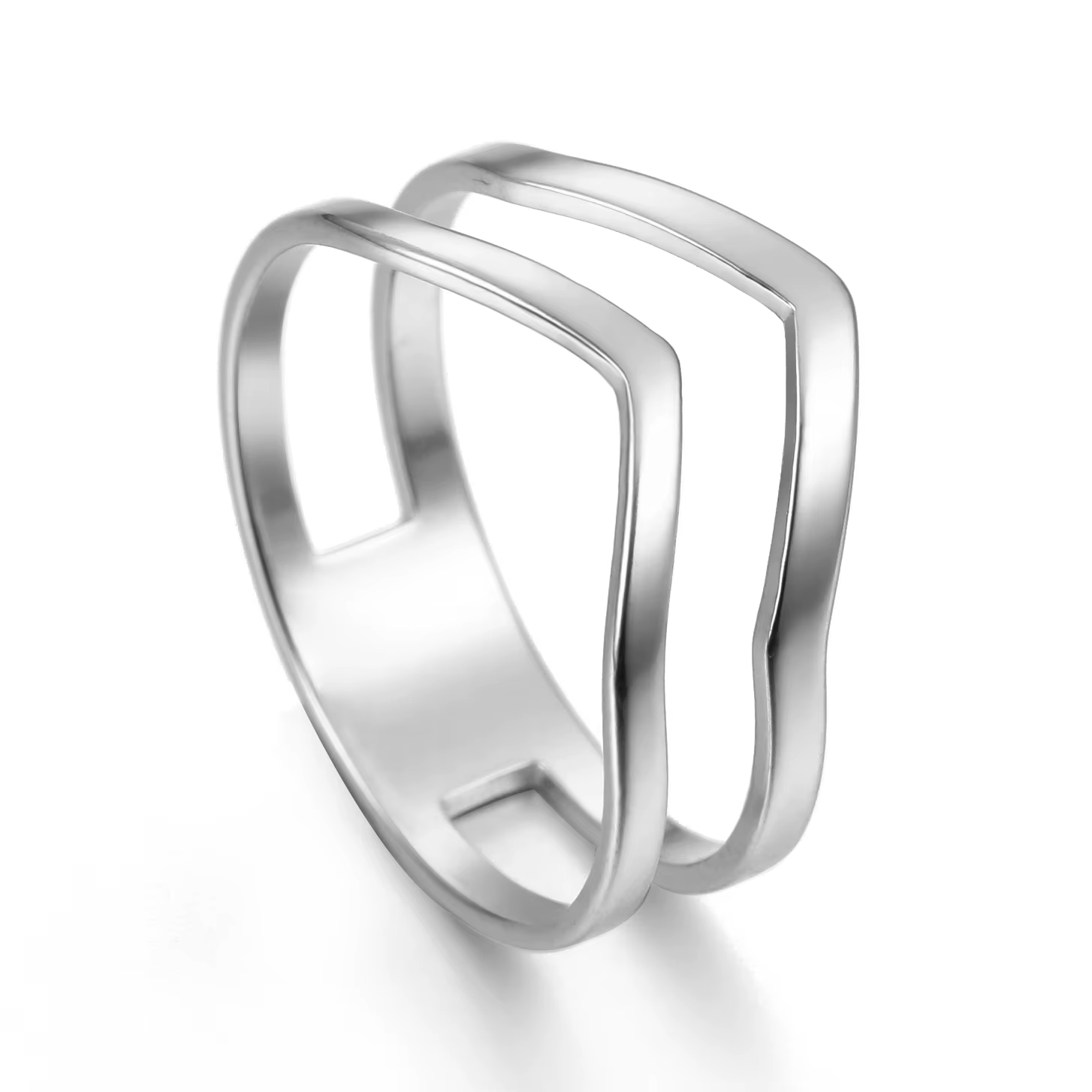 Bague Onde Géométrique Simple Skyrim 2026 en Acier Inoxydable Couleur Or, Bijou de Fête, Cadeau d'An