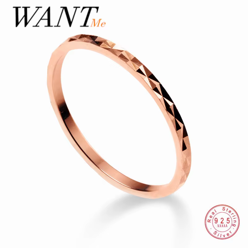 WANTME – bague minimaliste coréenne en or Rose pour femmes, bijoux géométriques en argent Sterling 9