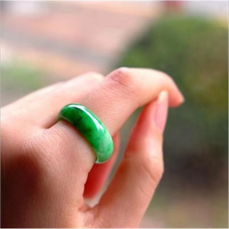 Bague de mariage complète pour hommes et femmes, bijoux de mode birmane, vert sec, document diversif
