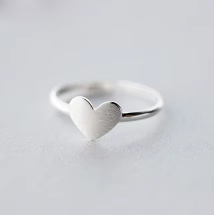 Bague réglable en forme de petit cœur pour femme, anneau d'amour en argent Sterling 925, mignon, cou
