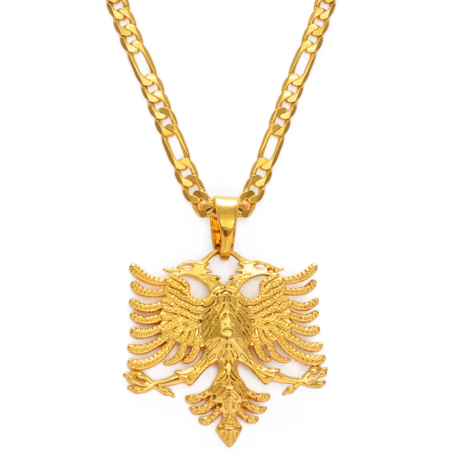 Anniyo Albania aigle pendentif colliers pour hommes femmes couleur argent/or couleur albanaise bijou