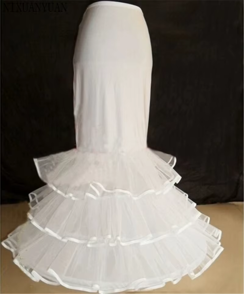 Jupon de Mariée Romantique Blanc 1 Cerceau 3 Couches, Robe Formelle, Sous-Jupe, Crinoline, Corset Si