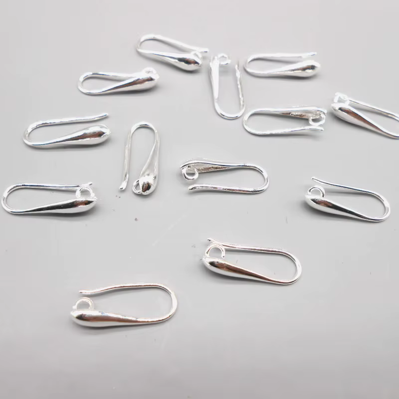 WQQCR 925 argent 10 pièces boucles d'oreilles faites à la main bricolage accessoires bijoux or argen
