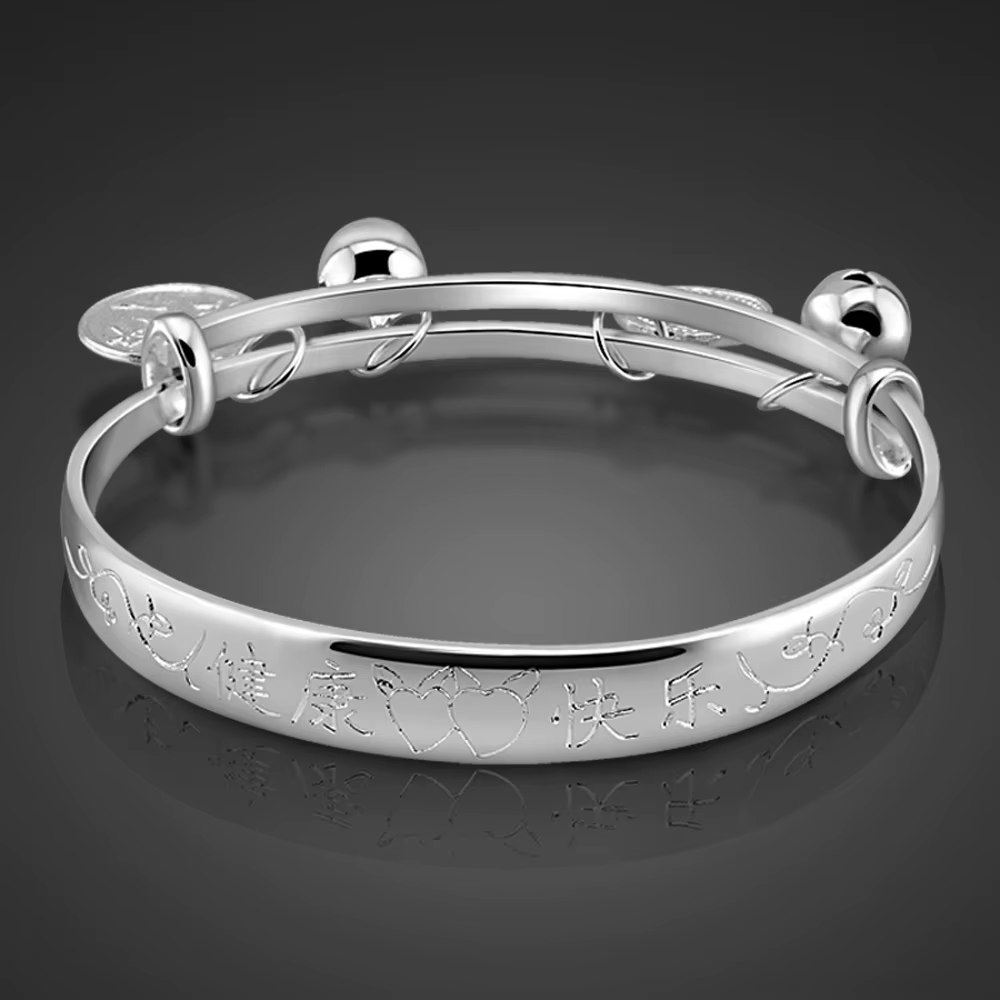 Bracelet de oral ille Vintage en Argent Massif Sterling 925, Art Déco, Bijou pour Enfant, Bébé, Béné