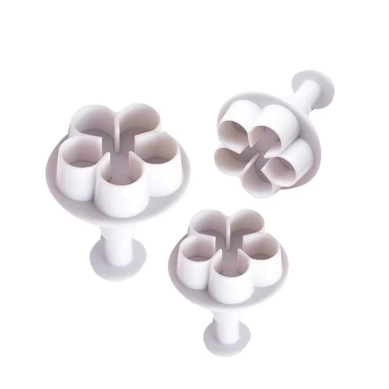 Emporte-pièce à piston de fleurs, 3 pièces, bricolage, moule à gâteau Fondant, outils de décoration 