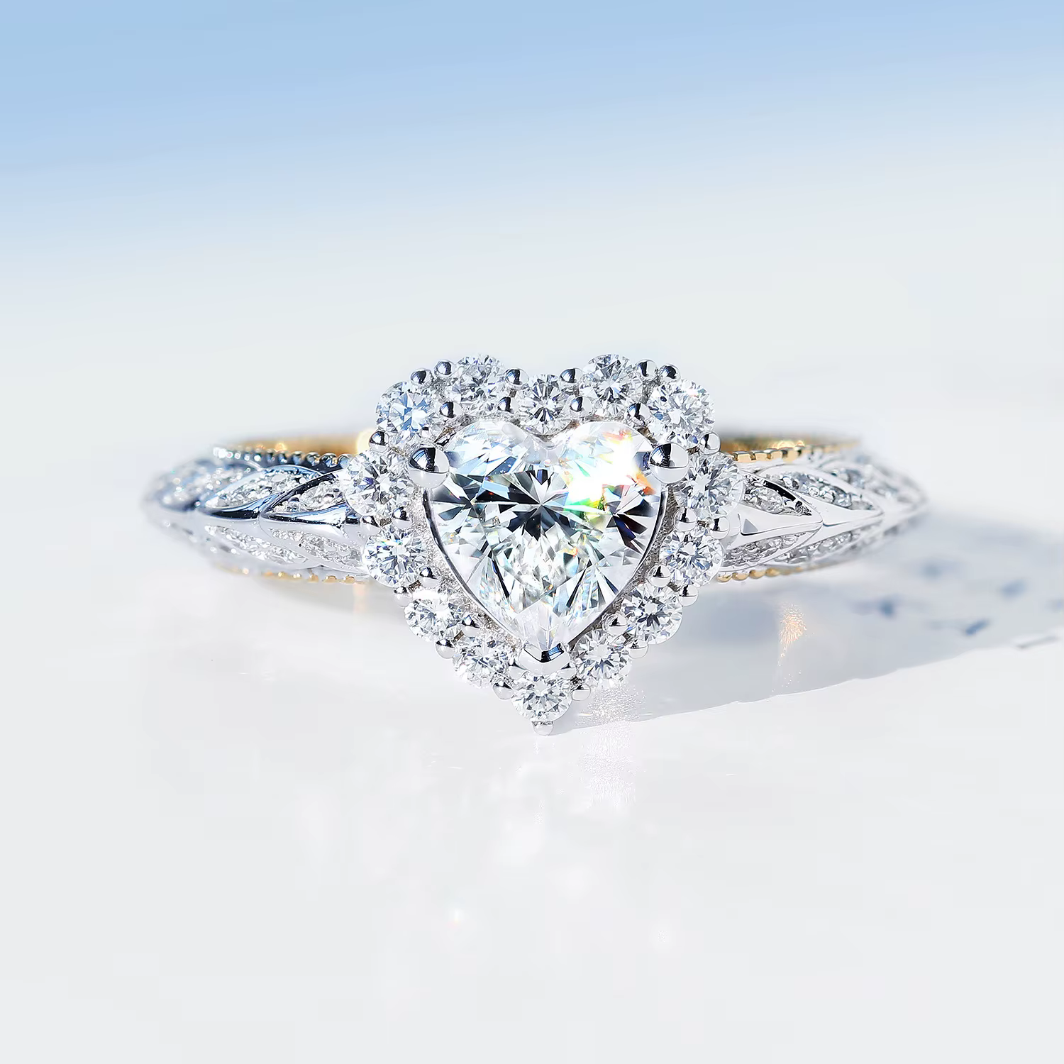 Bague en argent Sterling 925 en forme de cœur pour femmes, 10mm, paire de bagues de mariage en Zirco