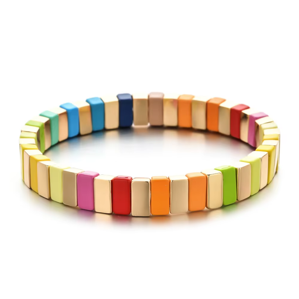 ZMZY femmes arc-en-ciel Bracelets mode à la main émail Bracelet carrelage perlé bijoux Pulsera empil