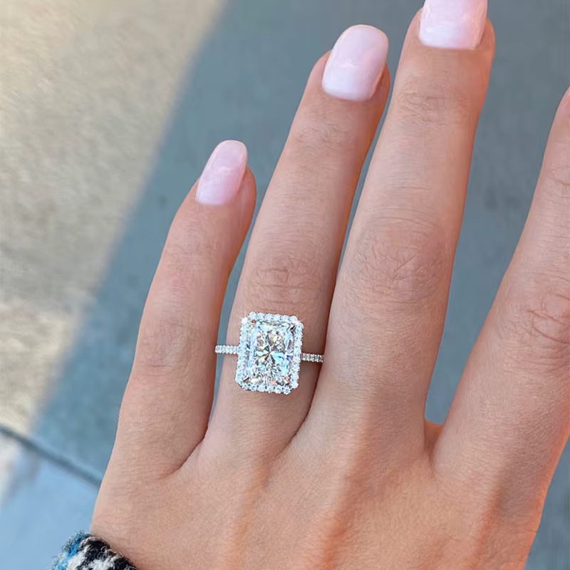 Huitan – bague rectangulaire en zircone cubique pour femmes, Simple, géométrique, forme carrée, anne