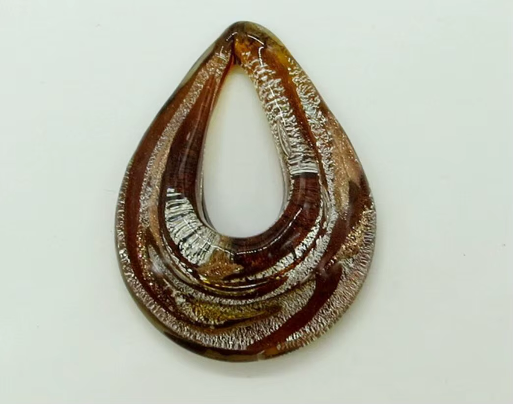 Collier pendentif en verre de Murano fait à la main pour femme, forme de gouttelette, verre de perso