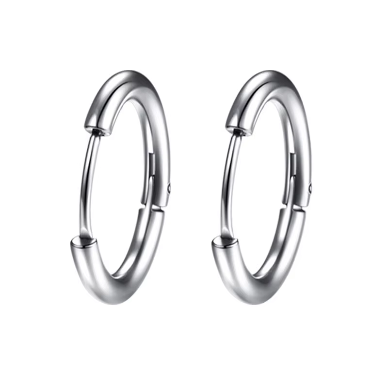1 paire de petits cerceaux en acier inoxydable pour femmes/hommes, boucles d'oreilles, Piercing, Car