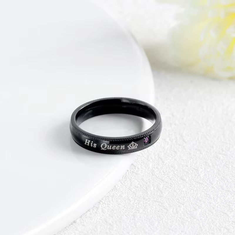 Bagues de Couple à la mode, son roi, sa reine, bague de déclaration, couronne en Zircon AAA, anniver