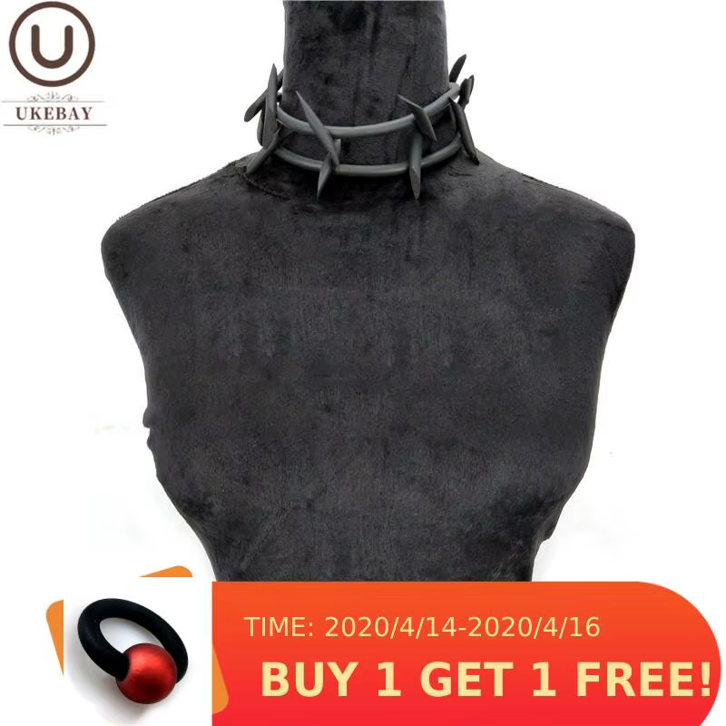 UEllBAY-Collier ras du cou épine punk pour femme, couples, bijoux en caoutchouc, colliers de préside