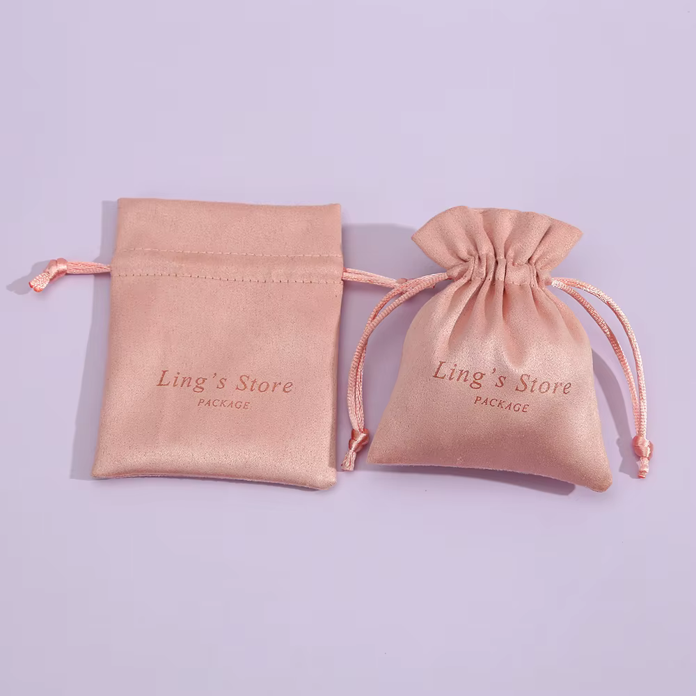 Pochettes cadeaux pour bijoux avec Logo imprimé personnalisé, sac à cordon en velours, flanelle, maq