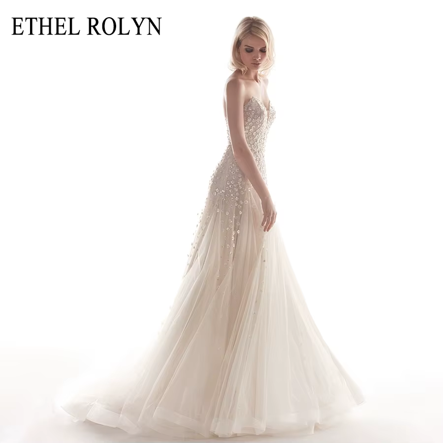 Robe De mariée sirène en dentelle, Sexy, chérie, perles, fleurs 3D, ETHEL ROLYN, robe De mariée afri