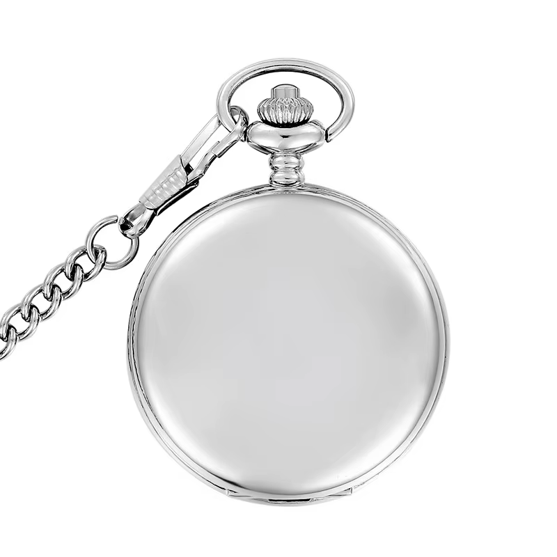 Montre de poche à Quartz lisse, argent/Bronze/noir/or, pendentif en alliage de bijoux avec chaîne, c