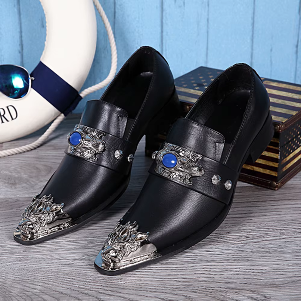 Chaussures en cuir respirantes pour hommes, chaussures de banquet d'affaires, chaussures de fête déc