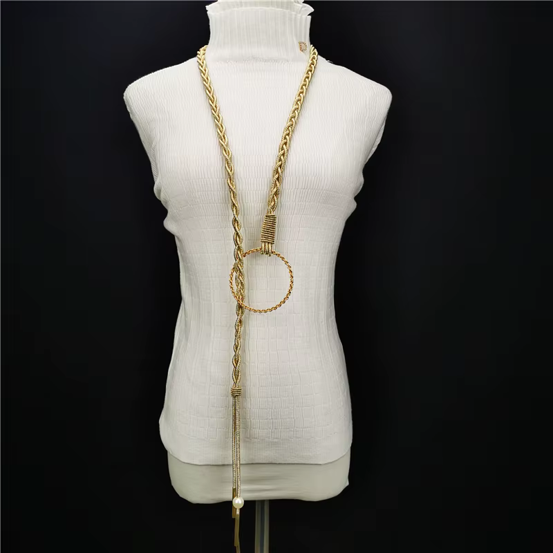 UEllBAY-Collier pendentif rond pour femme, bijoux faits à la main, mode de luxe, 3 couleurs différen