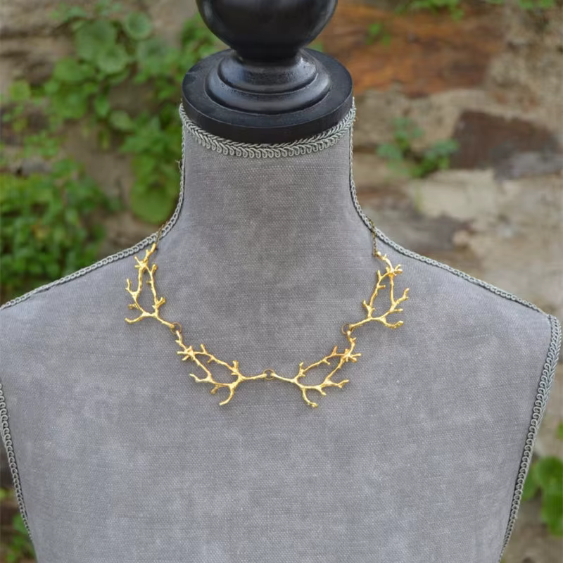Gothique Transparent arc-en-ciel titane Branches collier pendentif fantaisie forêt sorcière bijoux d