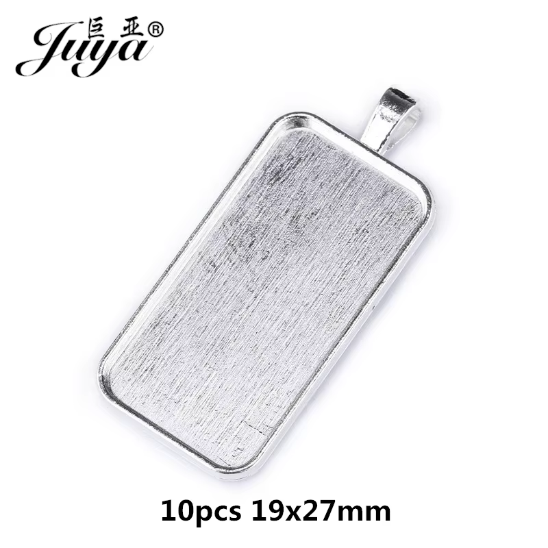 Plateau de pendentif de réglage de Base camée, Cabochon rectangulaire, pour collier, porte-clés, bri