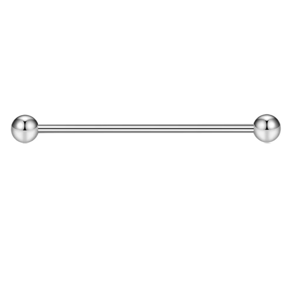 Boucles d'oreilles de perçage industrielles CZ, 14G, 1.6x38mm, haltère, oreille, Cartilage, Helix-Co