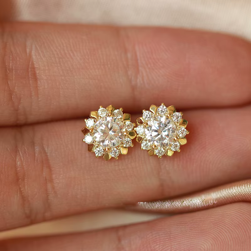 Solide 14K couleur or bijoux boucle d'oreille pour femmes bohême 14 K or Aros Mujer Oreja grenat bou