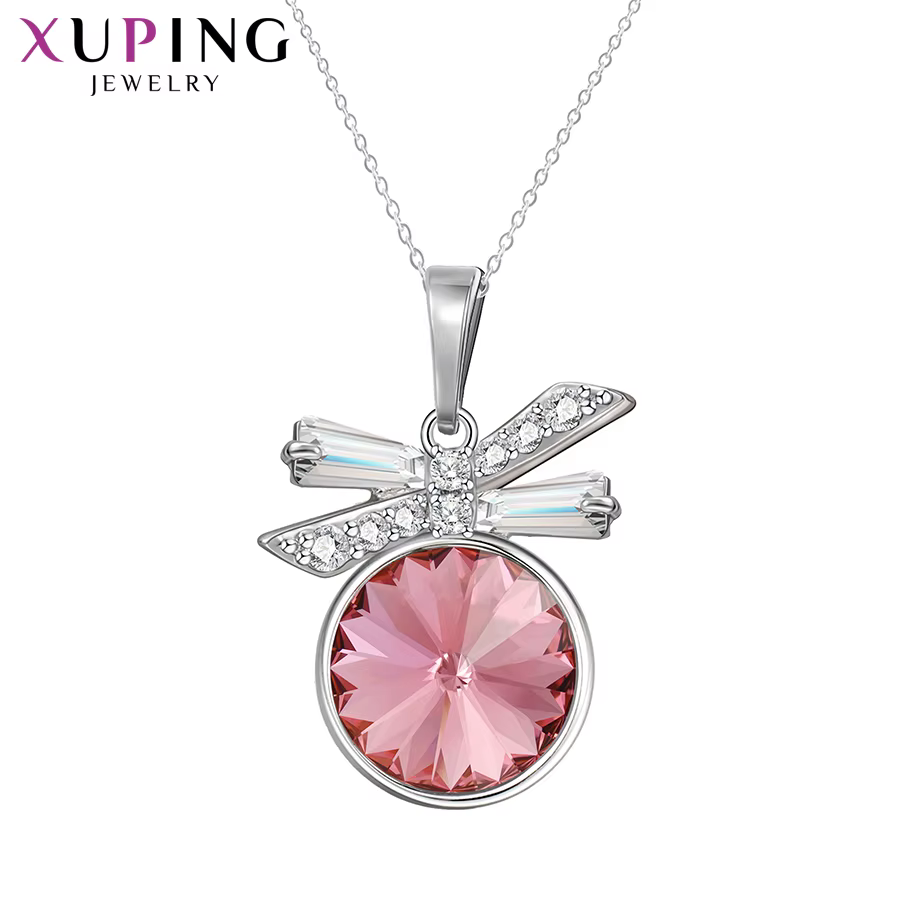 Xuping-Collier pendentif en cristal plaqué rhodium pour femme, bijoux élégants, offre spéciale, 4021