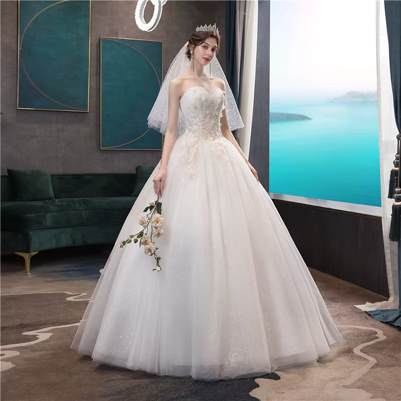 Gryffon – Robe De mariée classique, sans bretelles, avec traîne, à lacets, Robe De bal De luxe, en d