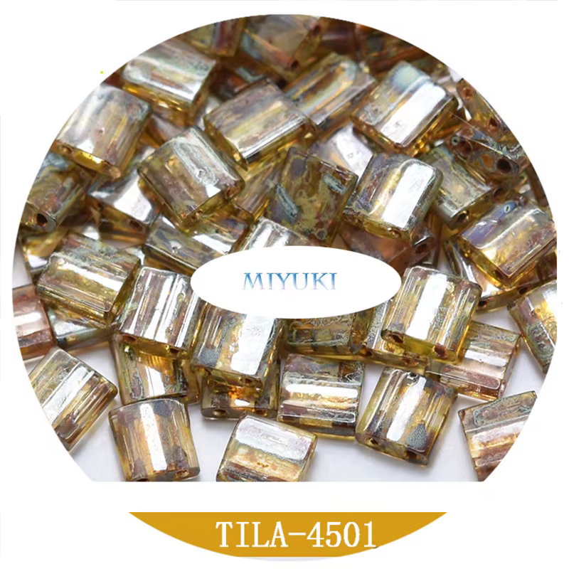 Miyuki Tila Beasd 5x5x1.9mm, série de couleurs spéciales 3g pour la fabrication de bracelets et bijo