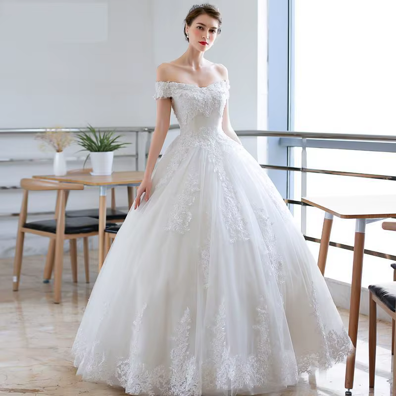 Robe De mariée Vintage en dentelle, épaules dénudées, Simple, princesse, sur mesure, grande taille