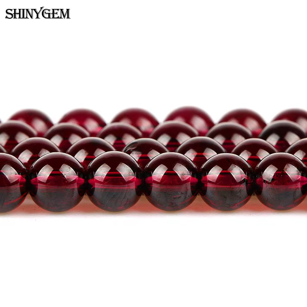 ShinyGem – perles de grenat naturel de qualité A, rondes, violettes et rouges, en vrac, pour la fabr