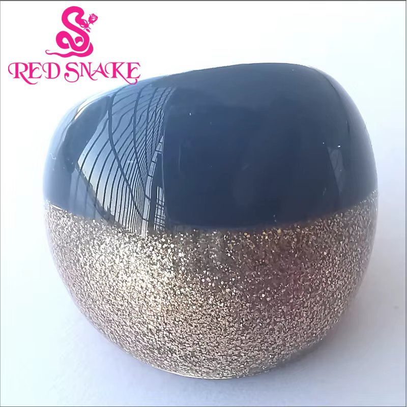 RED SNAKE-Bague en verre de Murano multicolore, faite à la main, noire et dorée, RSMG0000 #422