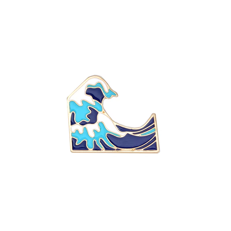 QIHE bijoux vague baleine série émail épinglettes bleu océan broches Badges mode coeur broches cadea