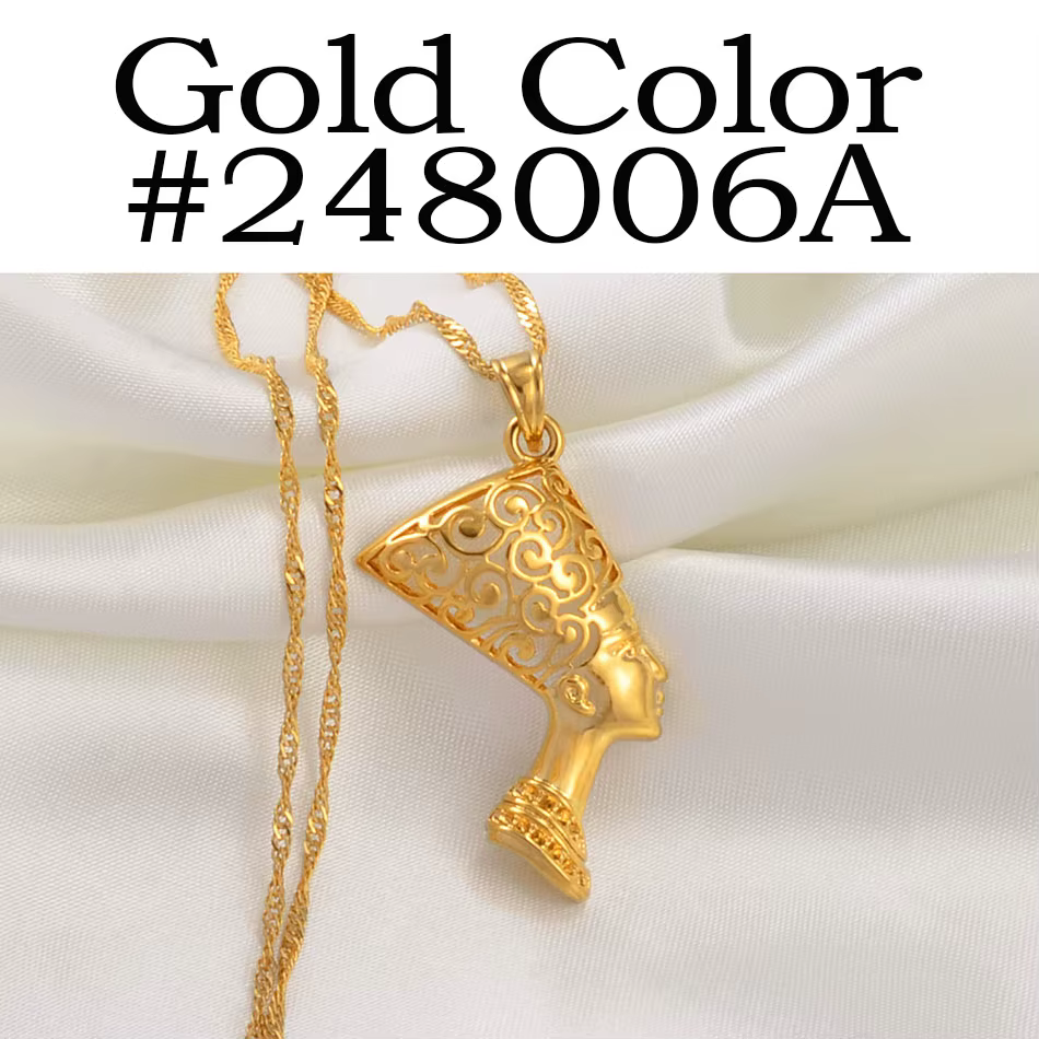 Anniyo – colliers avec pendentif reine égyptienne ancienne pour femmes, tête de Nefertiti, vente en 