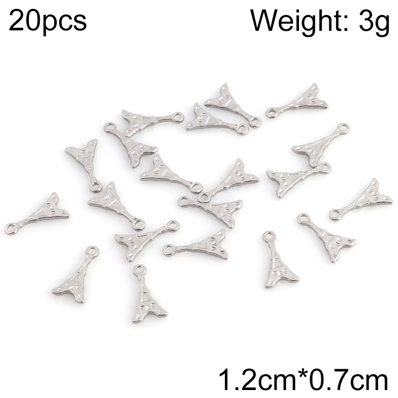 20 pcs/lot 12x7mm acier inoxydable Paris tour Eiffel pendentifs étoiles pour la fabrication de bijou