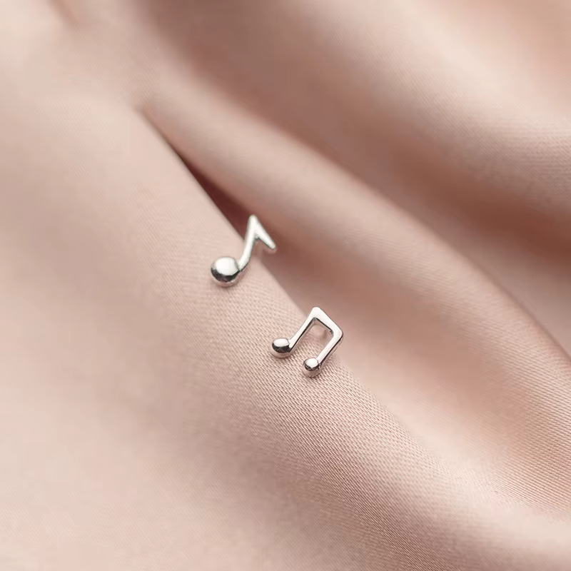 La Monada-Boucles d'Oreilles en Argent Sterling 925 pour Femme, Bijoux Fins, Note de Musique, Style 