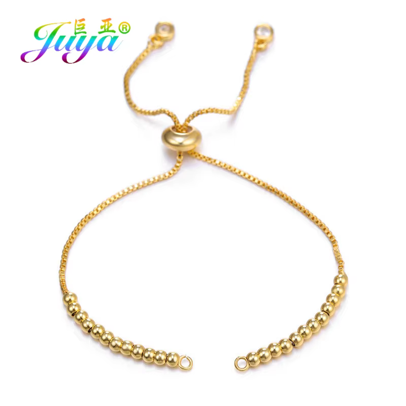 Juya-connecteur de charme pour Bracelet boucle d'oreille, coque de couleur or/argent, fournitures, b