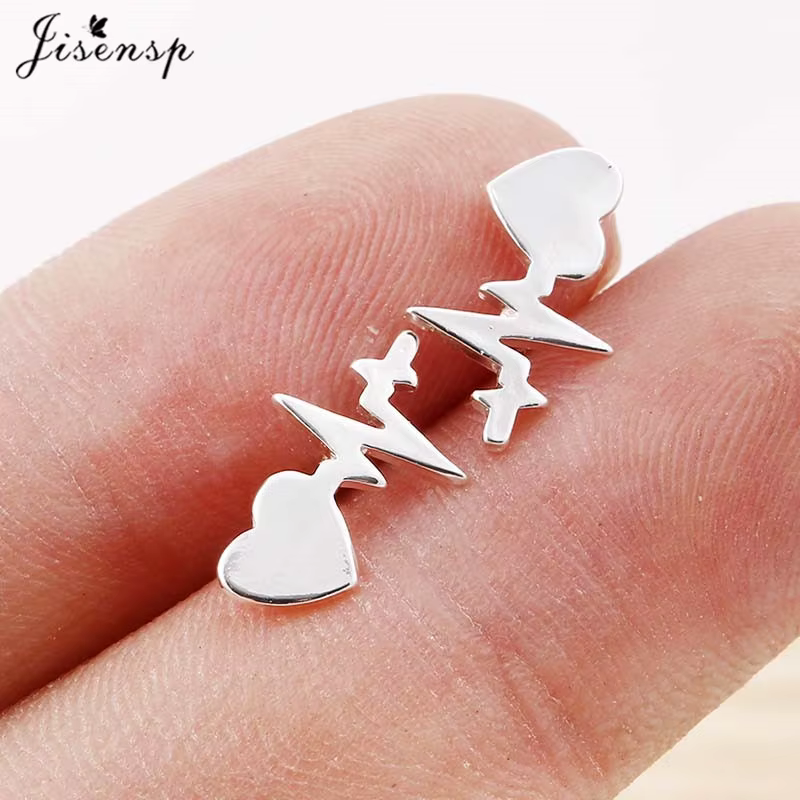 Jisensp – boucles d'oreilles en forme de cerf mignon, petites boucles d'oreilles en forme de flocon 
