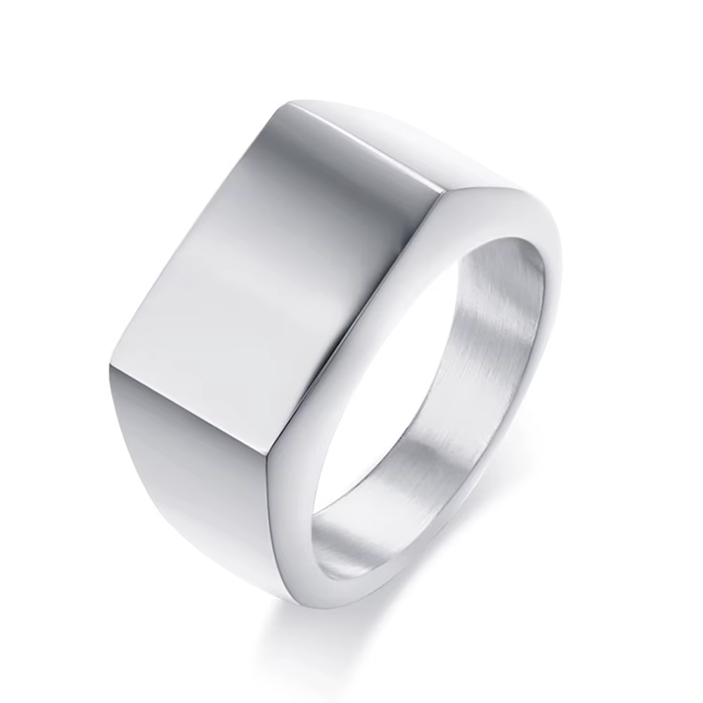 VQYSKO Bagues chevalières pour hommes et femmes, bague de motard en acier inoxydable poli solide pou