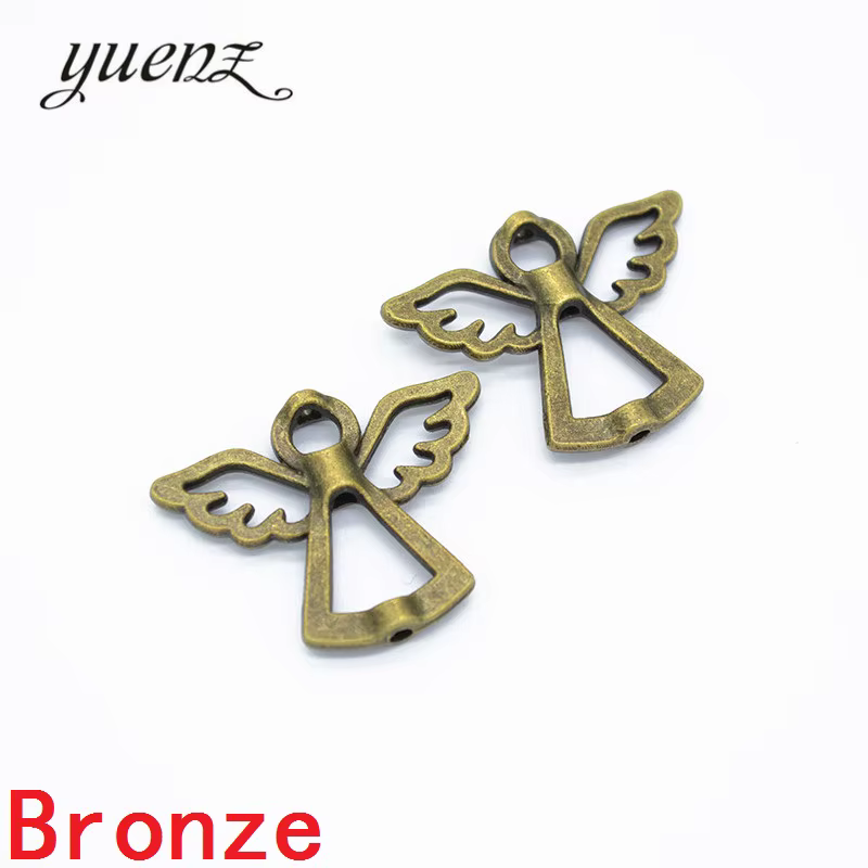 Breloques Anges Plaquées Argent, Bijoux à la Mode, DIY, Fait à la Main, 4218B, 15 Pièces/Lot