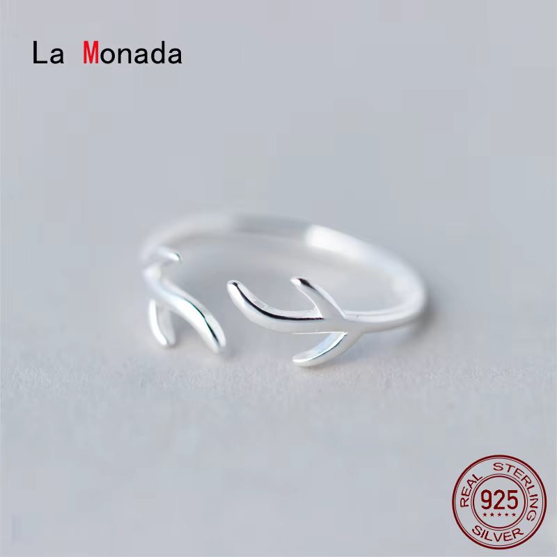 La Monada – bague en argent Sterling 925 pour femme, anneau ouvert, ajustable, redimensionnable, Bra