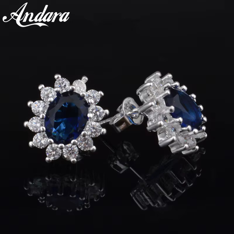 Boucles d'oreilles en argent Sterling 2023 pour femme, nouveau Style, saphir, bijoux de charme, cade