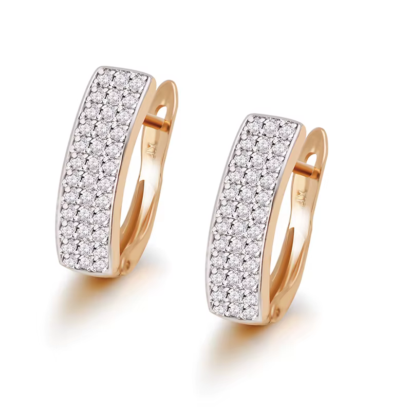MxGxFam-Boucles d'oreilles créoles en or pour femme, Bijoux fantaisie, CZ AAA +, Nickel Free, Mix Go