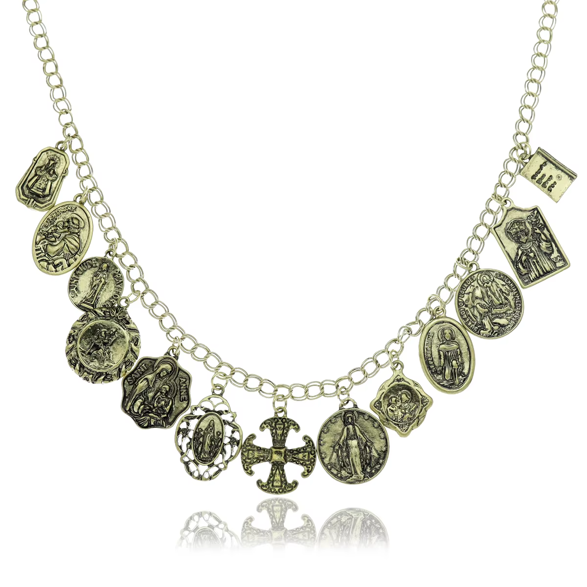 Vintage médailles de Saint église Bible saint benoît croix catholique prière religieuse pendentif br
