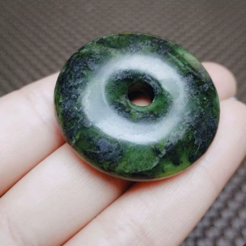 Pendentif en Jade tibétain naturel roi Shiyu Serpentine Ping 'an, collier avec boucle, bijoux pour h